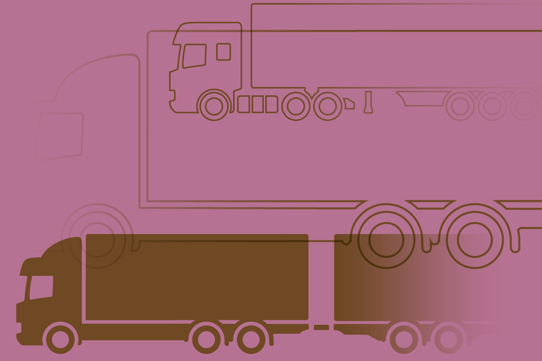 Marine cargo trucks in brown on a pink background Marine cargo trucks in brown on a pink background