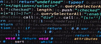 A computer screen with lines of code running in various colors A computer screen with lines of code running in various colors