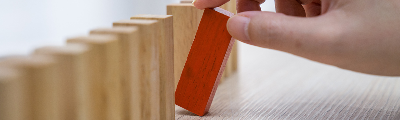 One lego block standing out in red from the rest