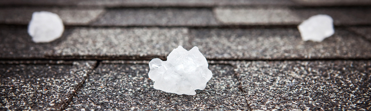 Hails on the concrete road Hails on the concrete road