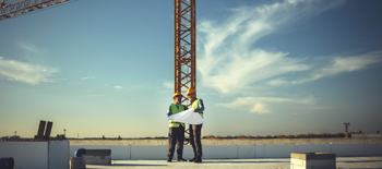 Construction workers on site